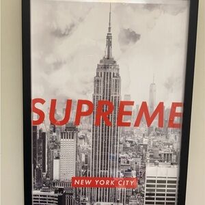 Supreme New York City Art Print - Black and Red